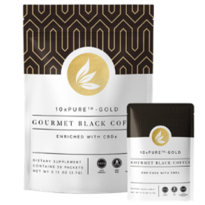 10xPURE-GOLD Gourmet Black Coffee enriched with CBDa