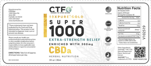 10x Pure Full Spectrum CBD Oil Gold / Super 1000mg