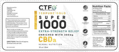 10x Pure Full Spectrum CBD Oil Gold / Super 1000mg  3-pack